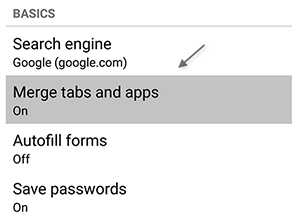 Chrome Android Tabs