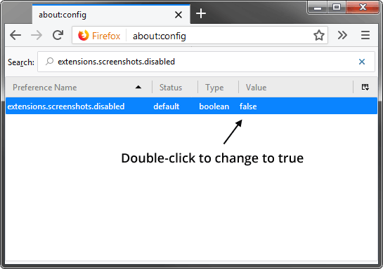 Firefox Screenshot Disable