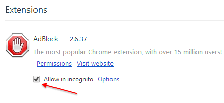 Chrome Allow Extensions In Incognito