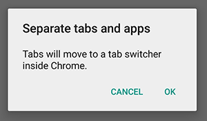 Chrome Android Tabs