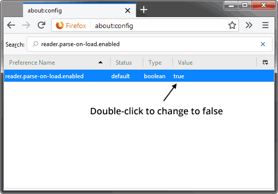 Firefox Reader Disable